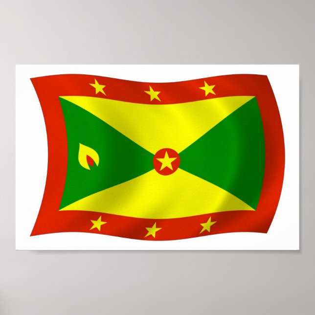 Impressão de Poster da Bandeira de Granada (Frente)