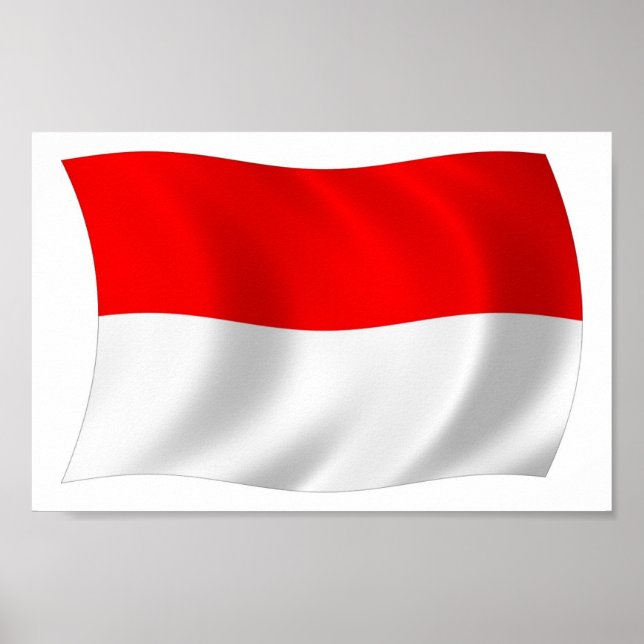 Impressão de Poster da Bandeira de Mônaco (Frente)