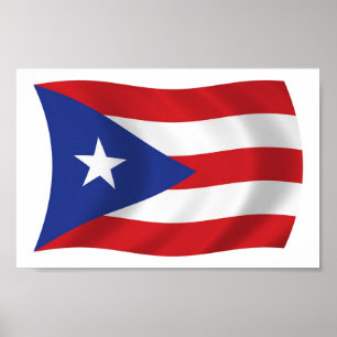 Impressão de Poster da Bandeira de Porto Rico