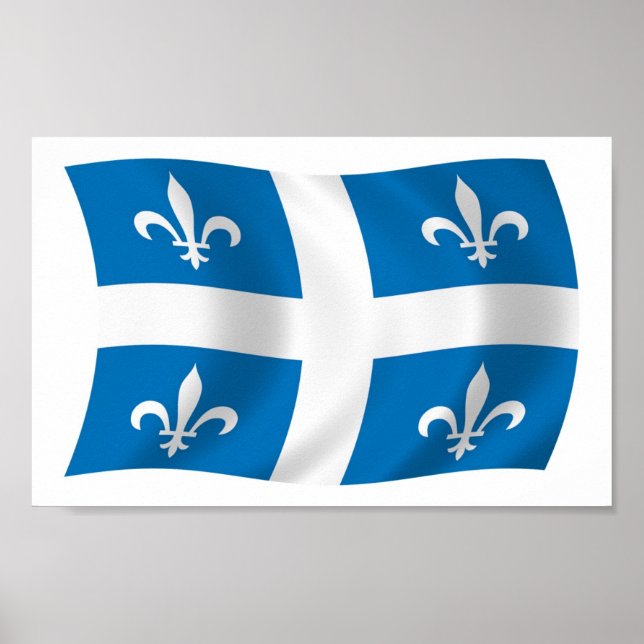 Impressão de Poster da Bandeira de Quebec (Frente)