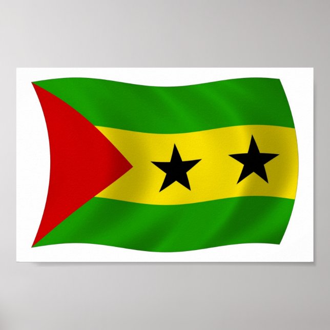 Impressão de Poster da Bandeira de São Tomé e Prín (Frente)