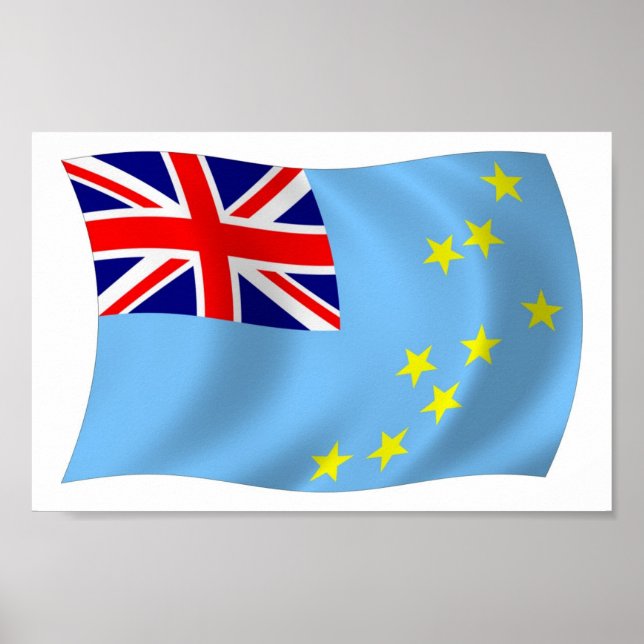 Impressão de Poster da Bandeira de Tuvalu (Frente)