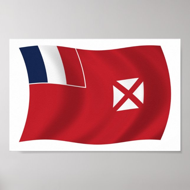 Impressão de Poster da Bandeira de Wallis e Futuna (Frente)