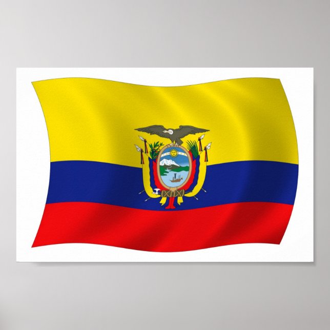 Impressão de Poster da Bandeira do Equador (Frente)
