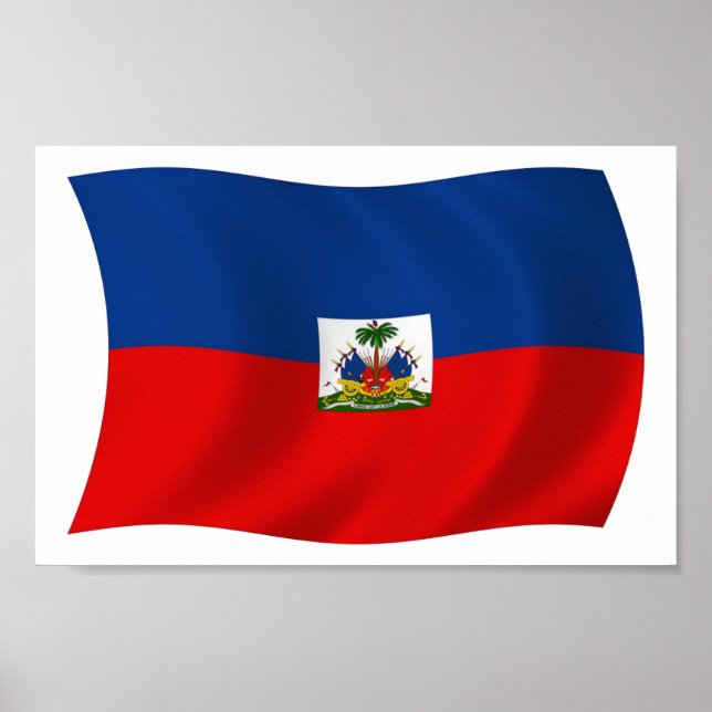 Impressão de Poster da Bandeira do Haiti (Frente)