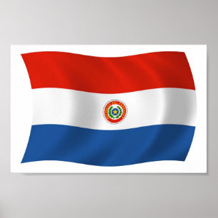 Impressão de Poster da Bandeira do Paraguai