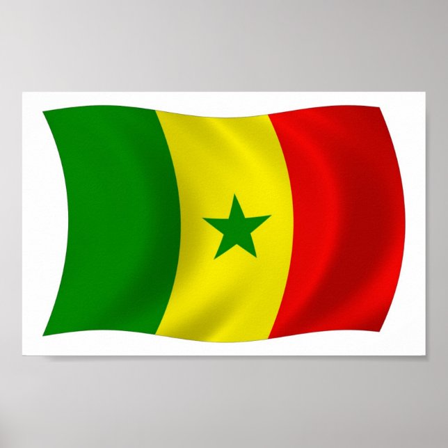 Impressão de Poster da Bandeira do Senegal (Frente)