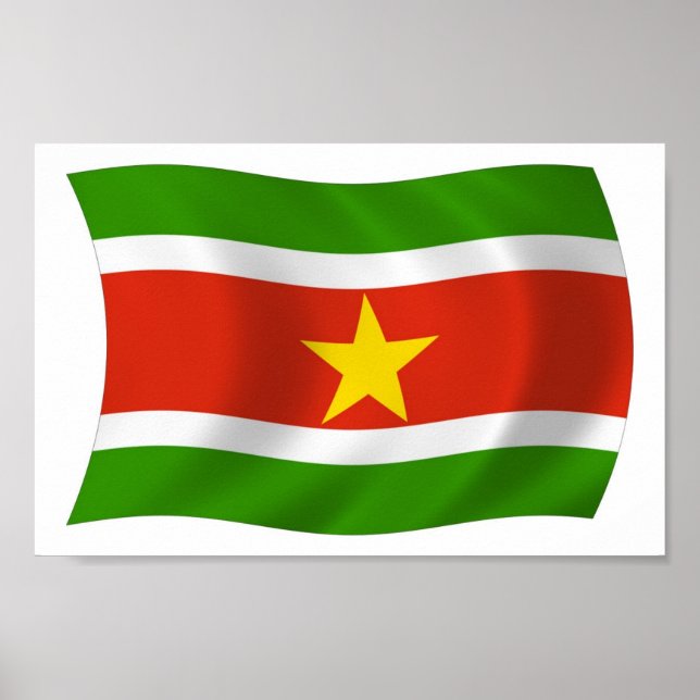 Impressão de Poster da Bandeira do Suriname (Frente)