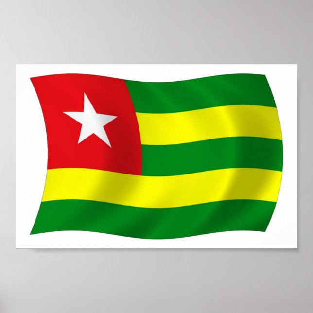 Impressão de Poster da Bandeira do Togo (Frente)