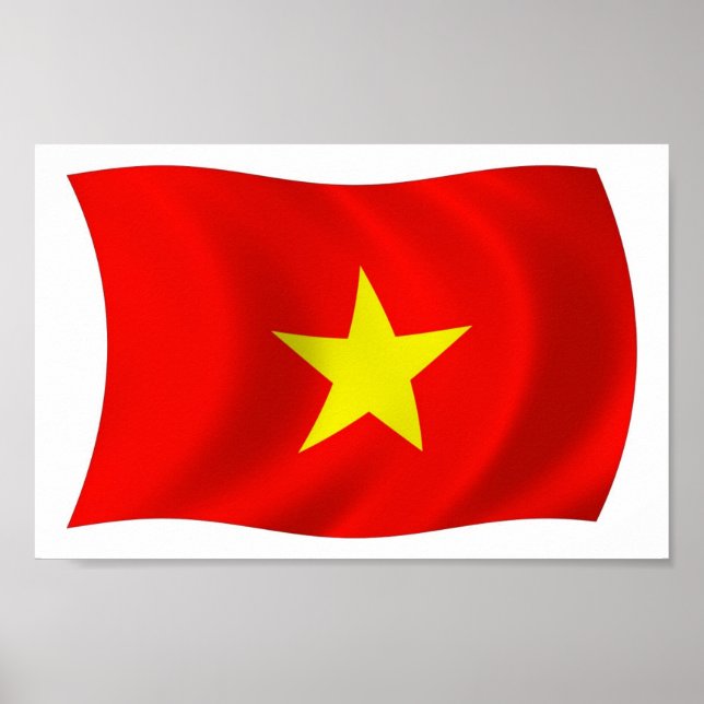 Impressão de Poster da Bandeira do Vietnã (Frente)