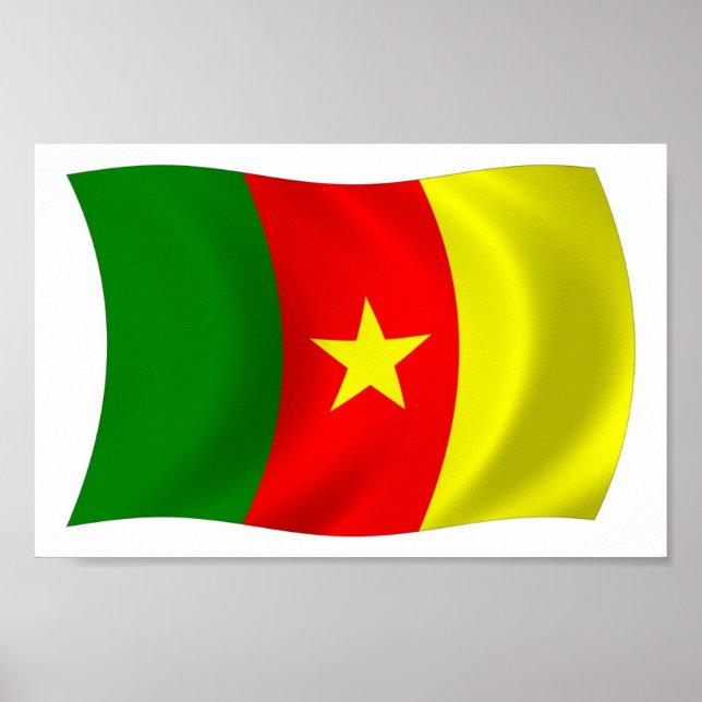 Impressão de Poster da Bandeira dos Camarões (Frente)