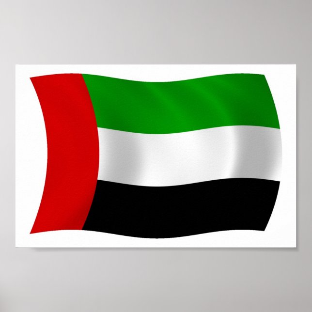 Impressão de Poster da Bandeira dos Emirados Árabe (Frente)
