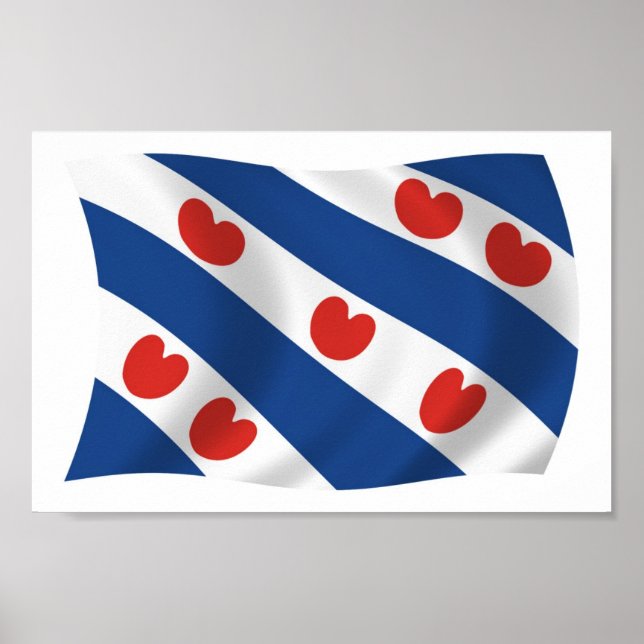 Impressão de Poster da Bandeira dos Frísios (Frente)
