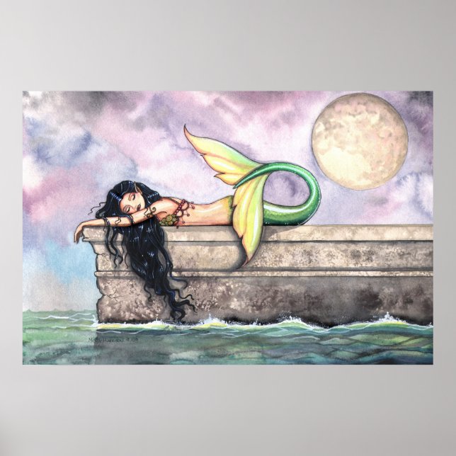 Impressão de Poster da Linda Sereia no Pier (Frente)