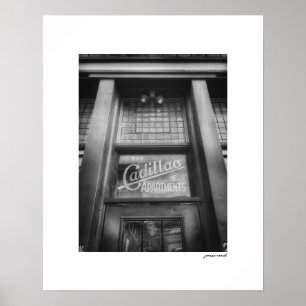 Impressão de Poster de Apartamentos B&W Cadillac