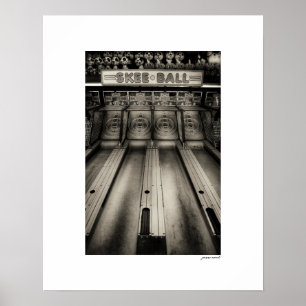 Impressão de Poster de Arcade Sepia Skee Ball
