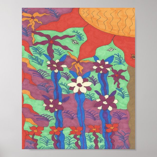 Impressão de Poster de Arte Abstrata da Vida no Ja (Frente)