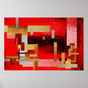 Impressão de Poster de Arte abstrato quadrada
