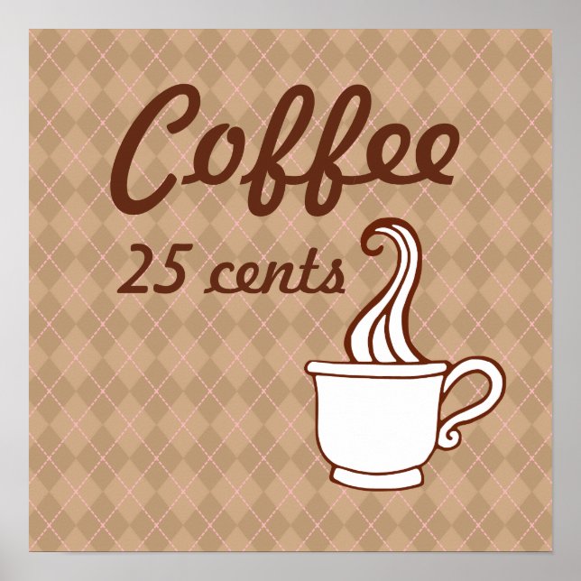 Impressão de Poster de arte de café retrô (Frente)