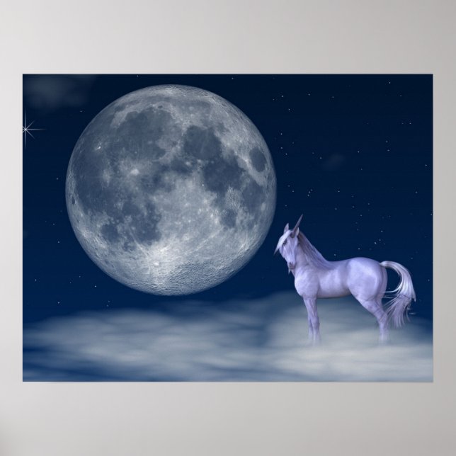 Impressão de Poster de Arte Mágica da Unicorn (Frente)