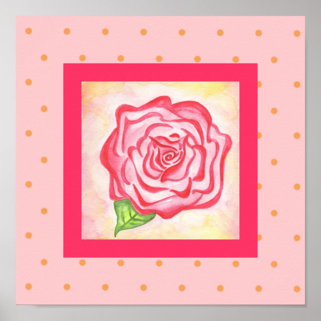 Impressão de Poster de arte rosa rosa rosa (Frente)