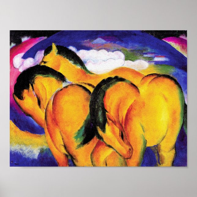 Impressão de Poster de Cavalos Amarelos Pequenos (Frente)