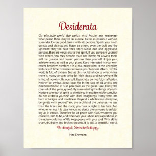 Impressão de Poster de Desiderata