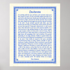 Impressão de poster de Desiderata, design medieval