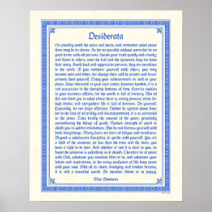 Impressão de poster de Desiderata, design medieval