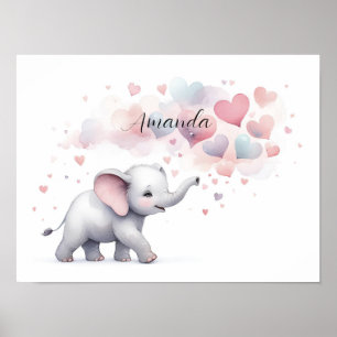 Impressão de Poster de Elefante Personalizado Boni