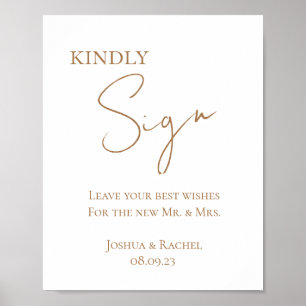 Impressão de Poster de Entrada de Casamento Minima