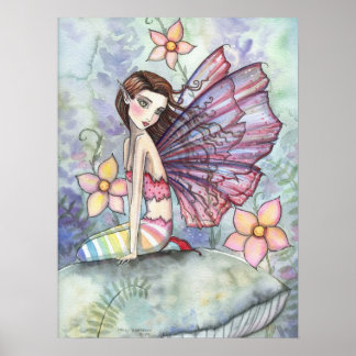 Impressão de Poster de Fada de Flor de Jardim Doce