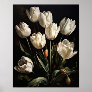 Impressão de Poster de Flores Brancas