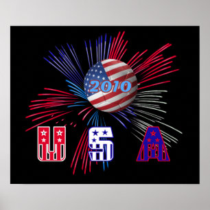 IMPRESSÃO de Poster de futebol mundial 2010 nos EU