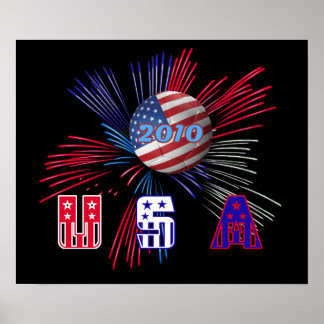 IMPRESSÃO de Poster de futebol mundial 2010 nos EU