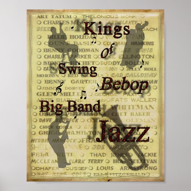 Impressão de Poster de jazz grande Banda do Swing  (Frente)
