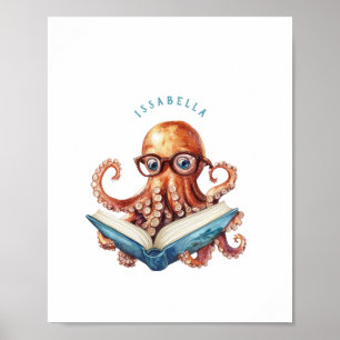 Impressão de Poster de Leitura de Octopus Cugado