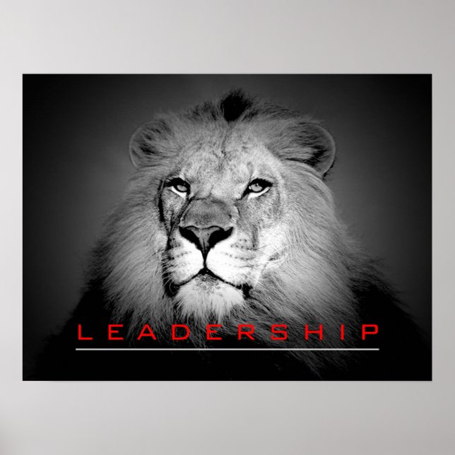 Impressão de Poster de Lion de Liderança Motivacio (Frente)
