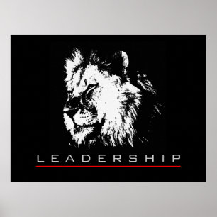 Impressão de Poster de Lion de Liderança Motivacio