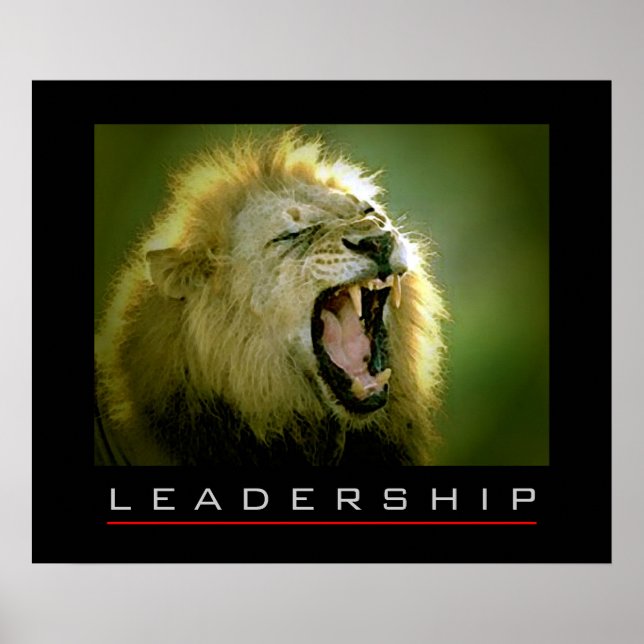 Impressão de Poster de Lion de Liderança Motivacio (Frente)