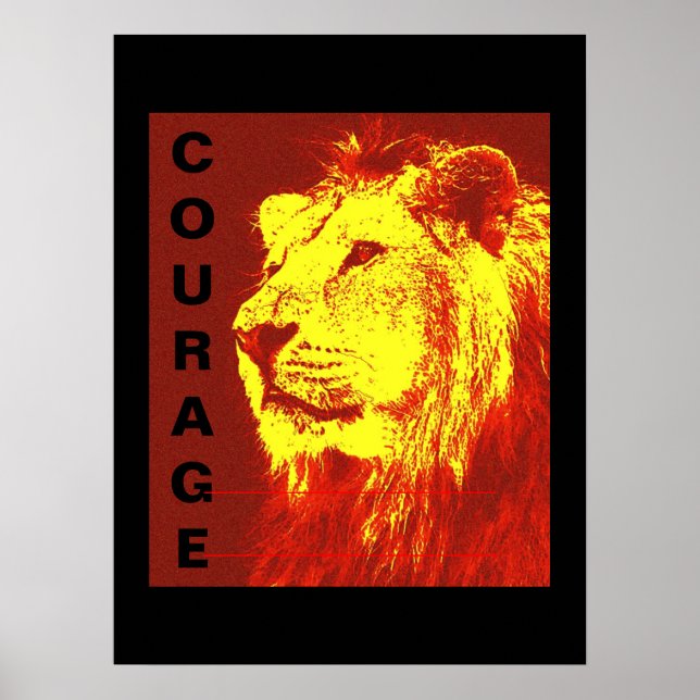 Impressão de Poster de Lion de Liderança Motivacio (Frente)