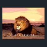 Impressão de Poster de Lion de Liderança Motivativ<br><div class="desc">Lion Digital Trabalho de arte - Lion Head Computer Animal Art - College Pop Art - Wild Big Cats Imagens Computacionais</div>