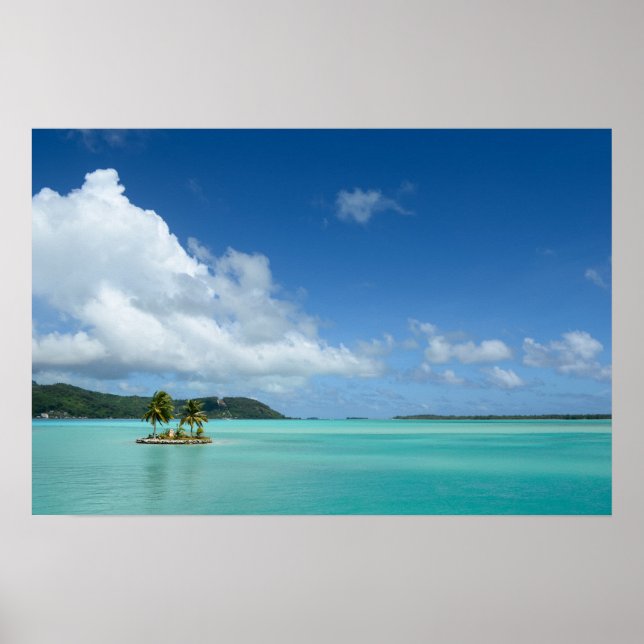 Impressão de pôster de palmeira na lagoa de Bora B (Frente)