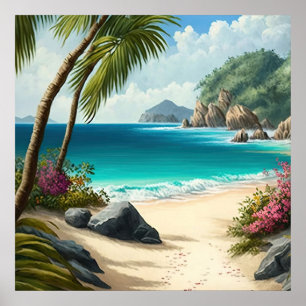 Impressão de Poster de praia tropical