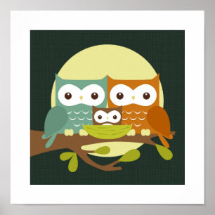 Impressão de Poster de Retro Owl