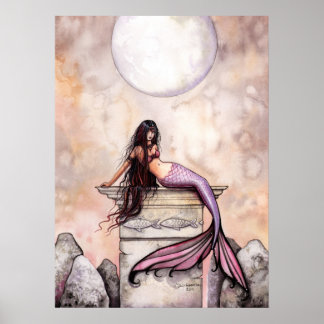 Impressão de Poster de Sereia em Aquarela por Moll