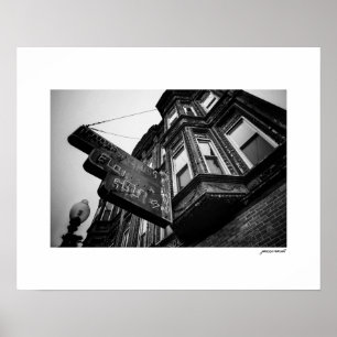 Impressão de Poster de Sinal Antigo Preto e Branco