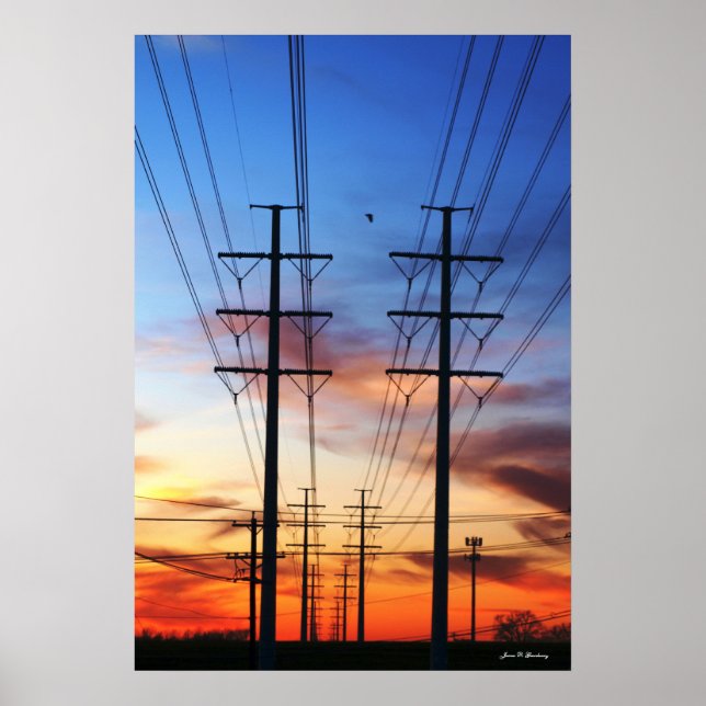 Impressão de Poster de Sunset da Linha de Alimenta (Frente)
