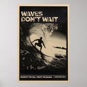 Impressão de Poster de Surf Retro da Califórnia