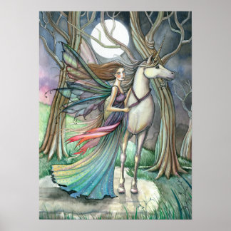 Impressão de Poster de Unicórnio Fada por Molly Ha